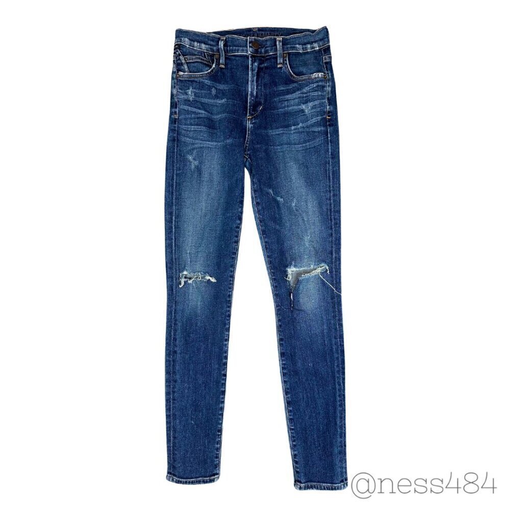 Citizens of Humanity Rocket High Rise Skinny Jeans Distressed Blue Size 27